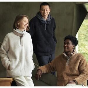 Uniqlo x White Mountaineering 1/4 Snap Oversized Fleece Jacket Unisex sz. S